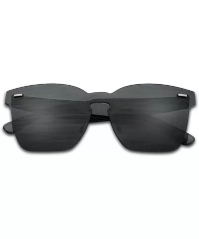 Colorful Bright Mono Block Frameless Bold Aesthetic One Piece PC Sunglasses - Black - C6189TDY607 $13.02 Wayfarer