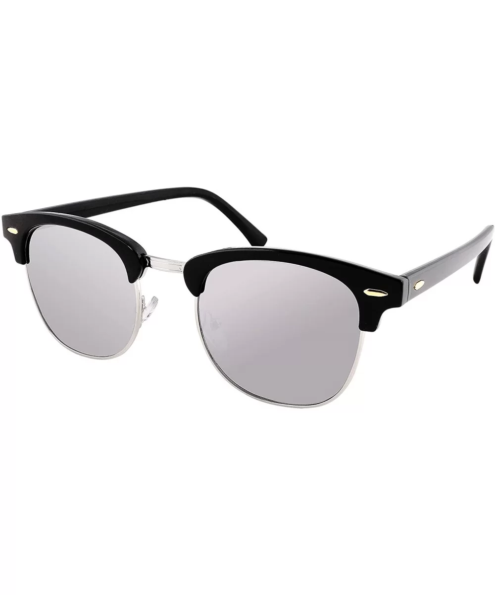 Classic Polarized Half Frame Sunglasses Men Women Sun Glasses B2250 - Silver - CH183X24YR7 $13.18 Rimless