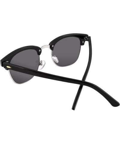 Classic Polarized Half Frame Sunglasses Men Women Sun Glasses B2250 - Silver - CH183X24YR7 $13.18 Rimless