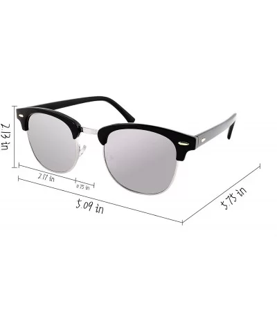 Classic Polarized Half Frame Sunglasses Men Women Sun Glasses B2250 - Silver - CH183X24YR7 $13.18 Rimless