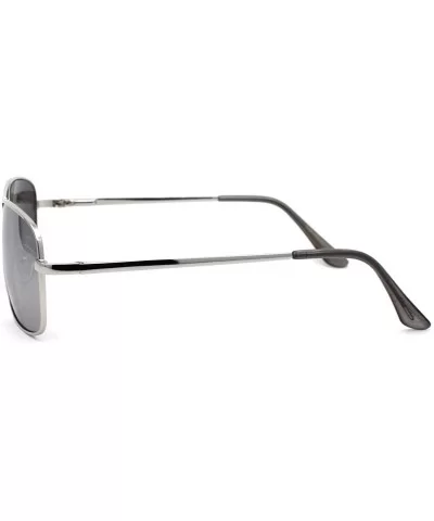 Mens Air Force Rectangle Mirror Lens Racer Pilots Sunglasses - Silver Silver Mirror - CB1977DH054 $16.83 Rectangular