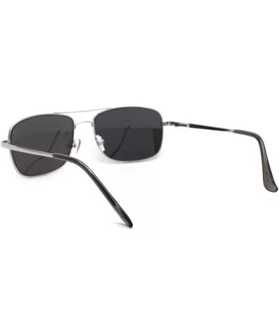 Mens Air Force Rectangle Mirror Lens Racer Pilots Sunglasses - Silver Silver Mirror - CB1977DH054 $16.83 Rectangular