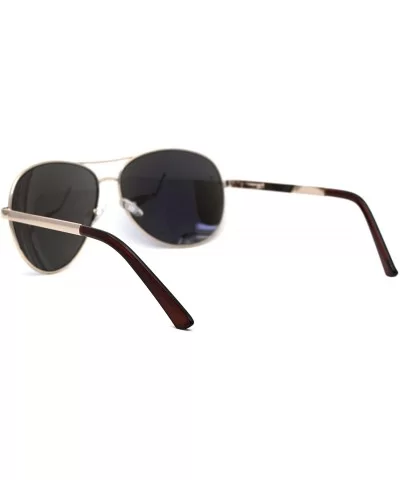 Mens Classic 80s Large Metal Rim Officer Cop Sunglasses - Gold Blue Mirror - CC196ILODQ0 $16.78 Oversized