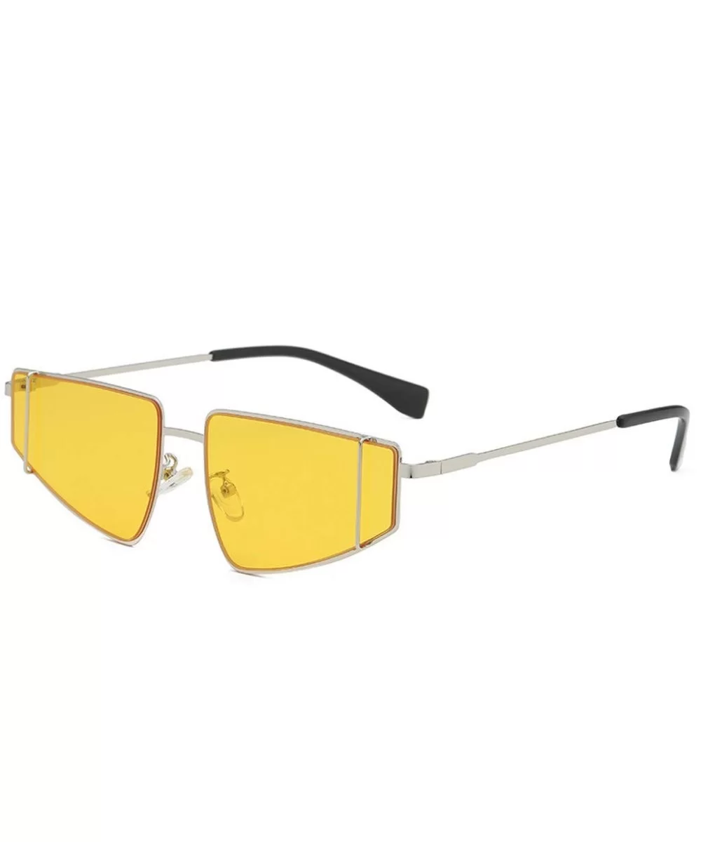 Irregular Shape Sunglasses for Women Man Metal Frame Fashion New Style Anti-Glare Sunglasses - Yellow - CV18SU5GRKL $12.67 Ov...