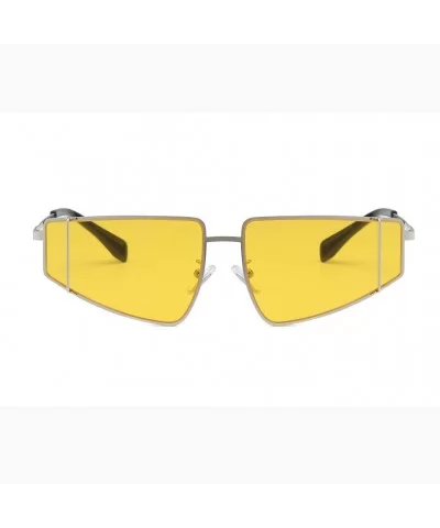 Irregular Shape Sunglasses for Women Man Metal Frame Fashion New Style Anti-Glare Sunglasses - Yellow - CV18SU5GRKL $12.67 Ov...