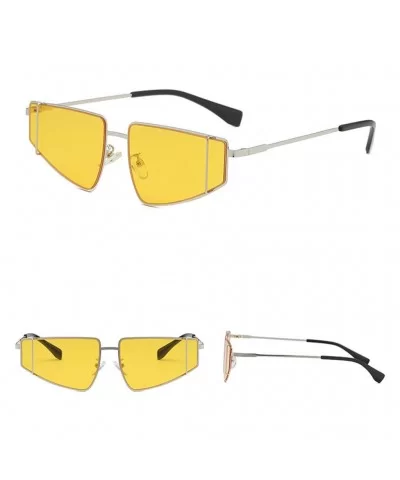 Irregular Shape Sunglasses for Women Man Metal Frame Fashion New Style Anti-Glare Sunglasses - Yellow - CV18SU5GRKL $12.67 Ov...