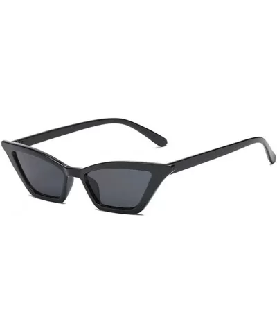 Small Cat Eye Sunglasses for Women UV400 - C1 Black Gray - C51989YRLDQ $13.91 Cat Eye