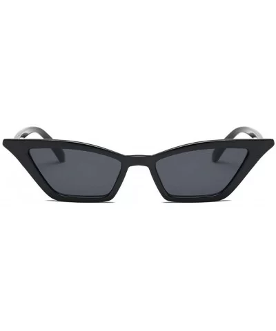 Small Cat Eye Sunglasses for Women UV400 - C1 Black Gray - C51989YRLDQ $13.91 Cat Eye