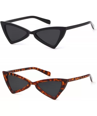 Cat eye Sunglasses for Women Men High Pointed Triangle Glasses - 2 Packs - CQ189069CUD $18.61 Butterfly