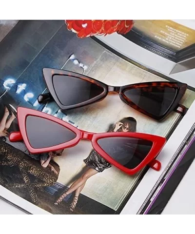 Cat eye Sunglasses for Women Men High Pointed Triangle Glasses - 2 Packs - CQ189069CUD $18.61 Butterfly