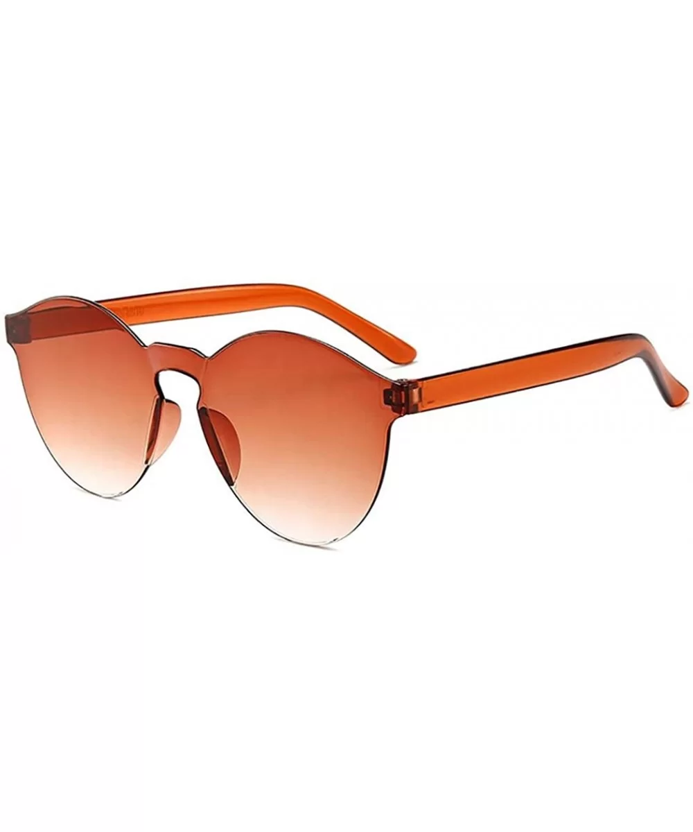 Unisex Fashion Candy Colors Round Outdoor Sunglasses Sunglasses - Light Brown - CD199OE3SKS $11.95 Round