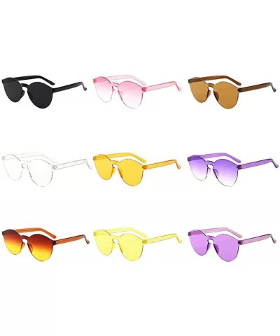 Unisex Fashion Candy Colors Round Outdoor Sunglasses Sunglasses - Light Brown - CD199OE3SKS $11.95 Round