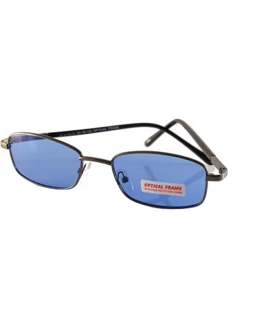Small Eyeglasses Frame Spring Hinge A165 - Metal Blue - CX18OWUXLGK $16.35 Rectangular