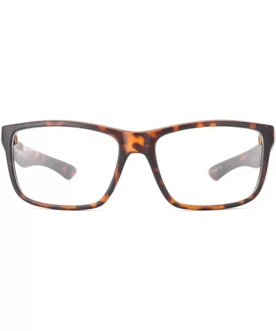 Men's Rectangular High Fashion Clear Lens Glasses - Tortoise - CS11G6GT42J $12.11 Rectangular