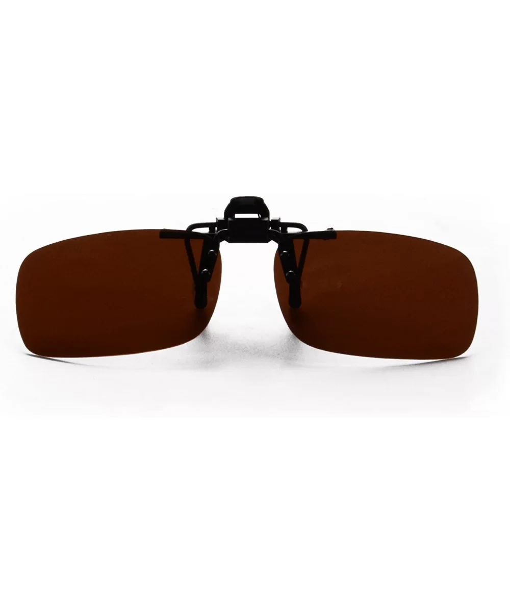 Anti-glare Blue Blocking UV400 Polarized Clips on Sunglasses - Brown - CB18H25GGAD $11.77 Rectangular