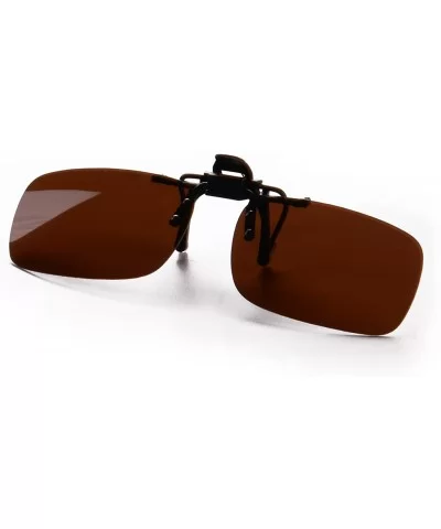 Anti-glare Blue Blocking UV400 Polarized Clips on Sunglasses - Brown - CB18H25GGAD $11.77 Rectangular