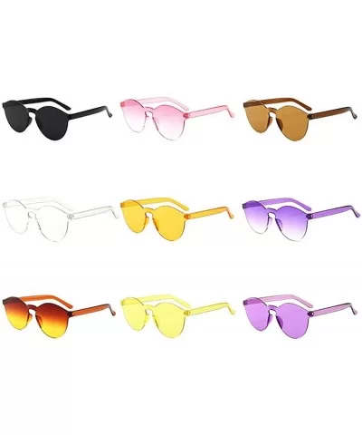 Unisex Fashion Candy Colors Round Outdoor Sunglasses Sunglasses - Green Yellow - CI190KU06ED $25.97 Round