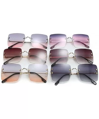 2019 New Women's Frameless Square Sunglasses Individual Irregular Frameless Retro Sunglasses UV400 - Brown - C4193IHA4DS $17....