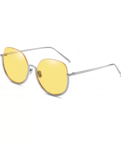 Sunglasses Sunglasses Female Retro Round - Yellow - C818WK5EZXS $78.90 Sport