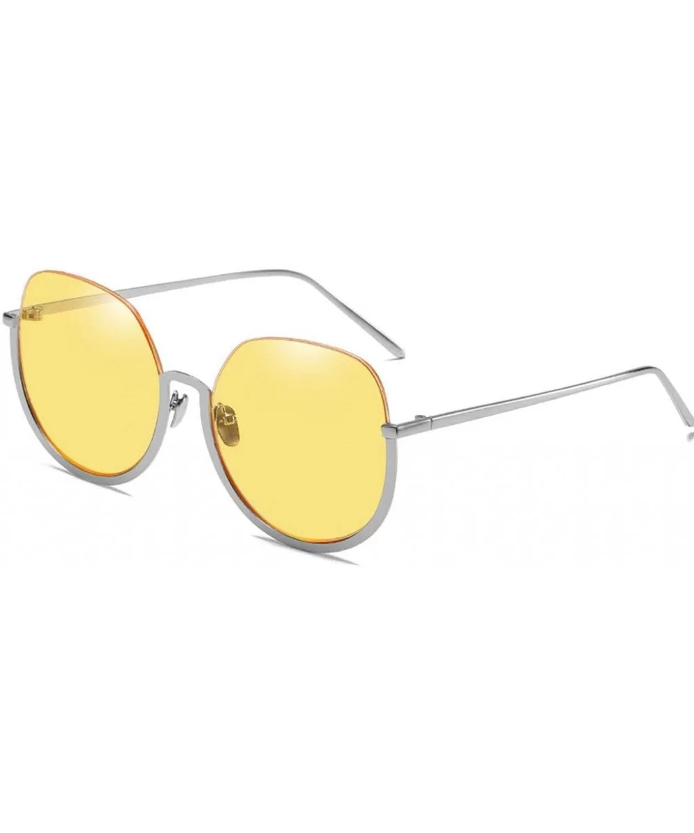 Sunglasses Sunglasses Female Retro Round - Yellow - C818WK5EZXS $78.90 Sport