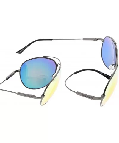 Large Bifocal Sunglasses Polit Style Sunshine Readers with Bendable Memory Bridge and Arm - CU18032ORA0 $40.42 Rectangular