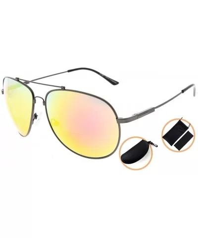 Large Bifocal Sunglasses Polit Style Sunshine Readers with Bendable Memory Bridge and Arm - CU18032ORA0 $40.42 Rectangular