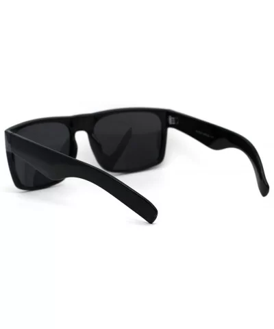 No Glare Polarized Lens Flat Top Hipster Plastic Horn Rim Sunglasses - Shiny Black Black - CR195KEQDCS $20.28 Oversized