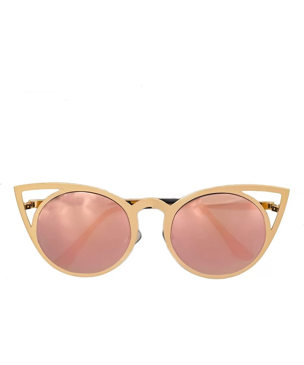 Fashion Sunglasses Women Brand Designer Cat Eye Sun Glasses Vintage Woman - Golden/Pink Lens - C718WKKMM9W $18.94 Cat Eye