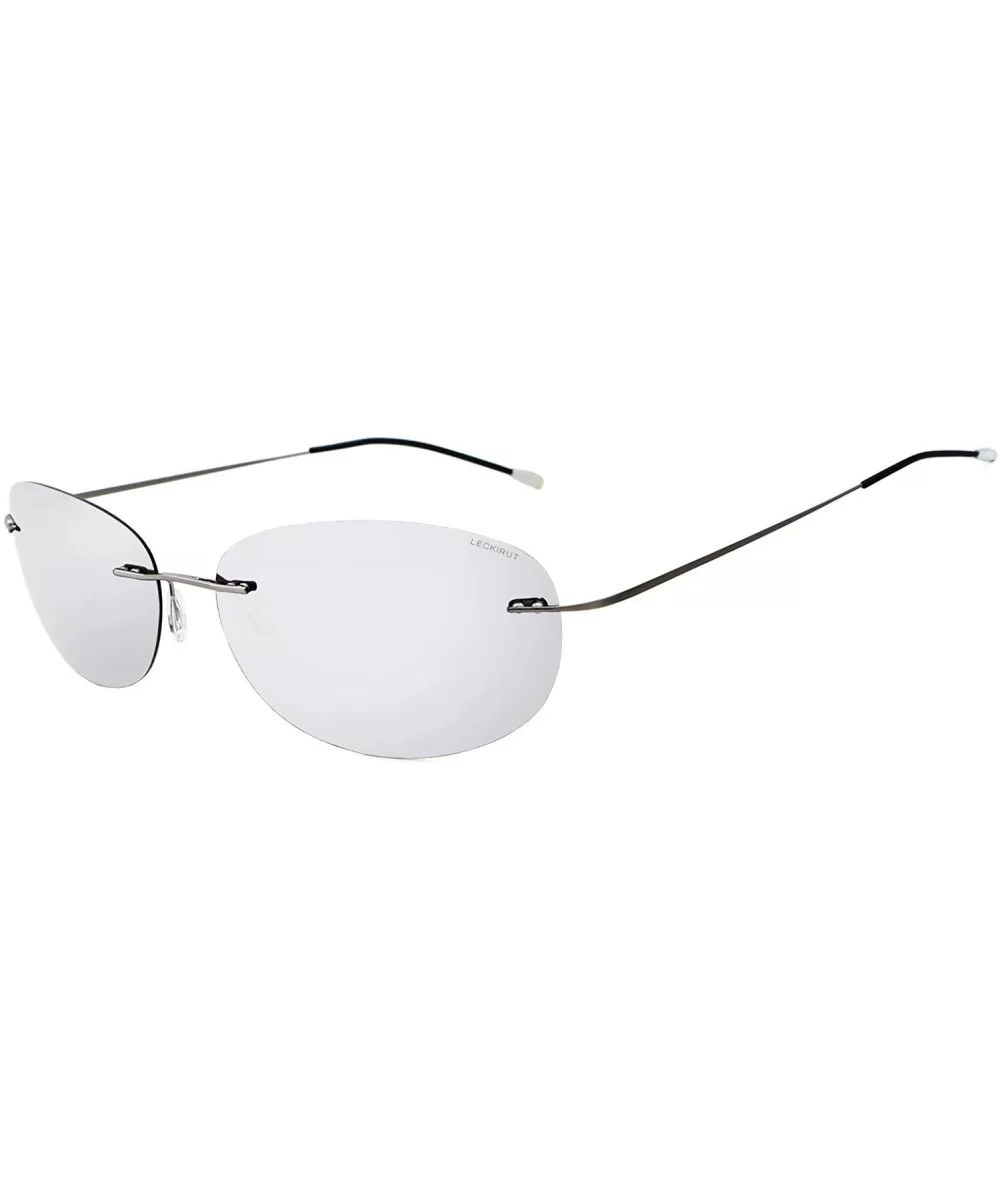 Ultra Light Rimless Sunglasses for Men and Women Pure Titanium Polarized Fashion Ladies Sun Glasses - CM18NW5AEE0 $23.32 Oval