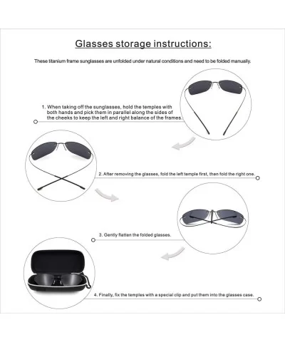 Ultra Light Rimless Sunglasses for Men and Women Pure Titanium Polarized Fashion Ladies Sun Glasses - CM18NW5AEE0 $23.32 Oval