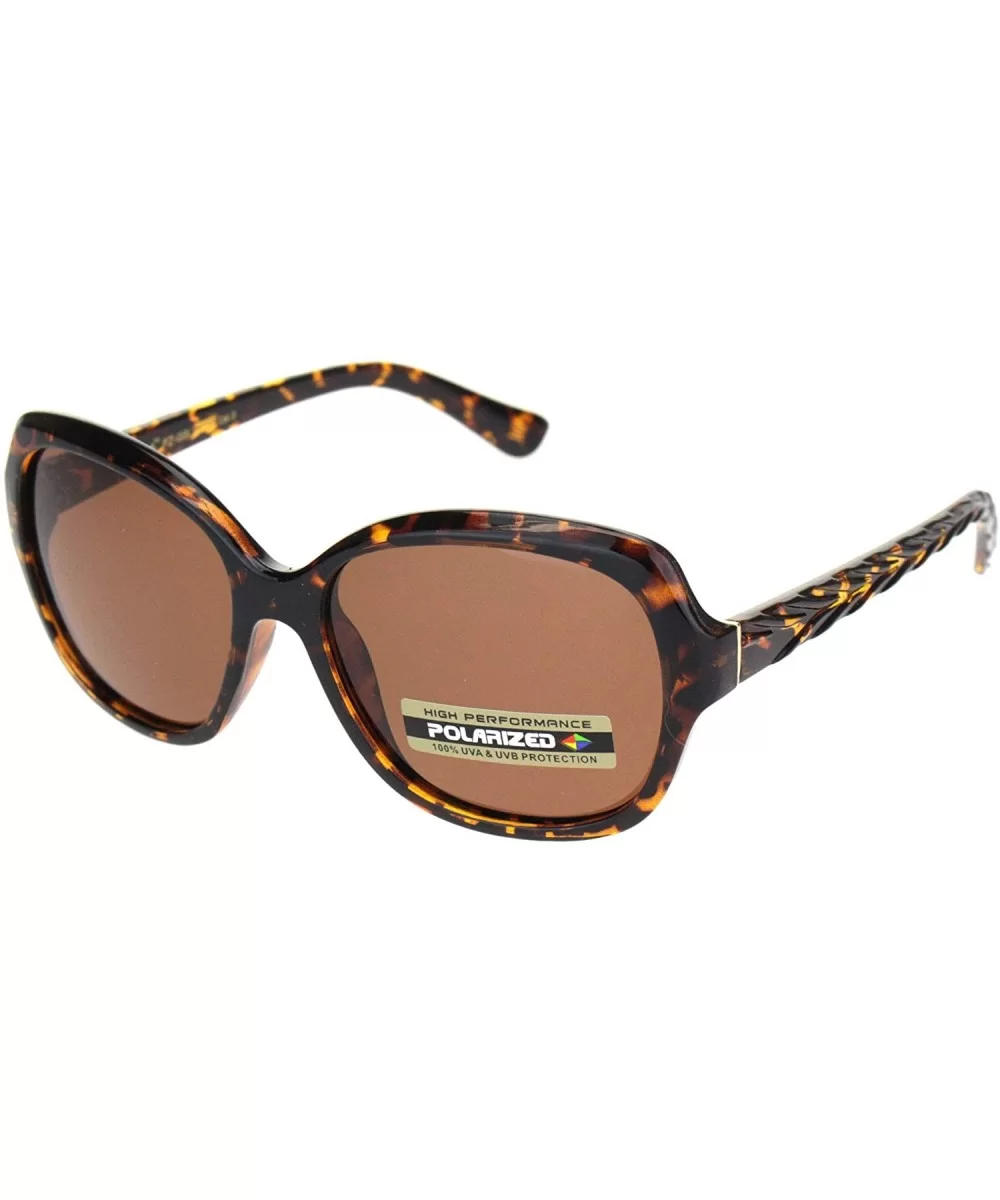 Polarized Womens Classy 90s Designer Butterfly Chic Plastic Sunglasses - Tortoise Brown - CY18ONSEWD2 $17.87 Rectangular