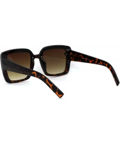 Womens Chic Rectangular Mod Plastic Exposed Lens Edge Sunglasses - Tortoise Brown - C318ZTA862D $17.41 Rectangular