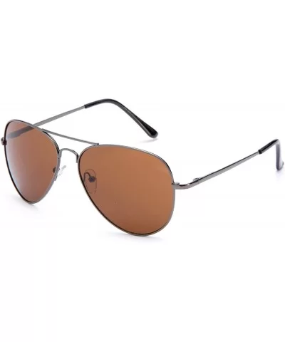 Night Vision & Day Time Driving Sunglasses Classic Aviator Style w/Spring Hinge - Gunmetal/Brown - C911LTPC1OP $13.60 Aviator