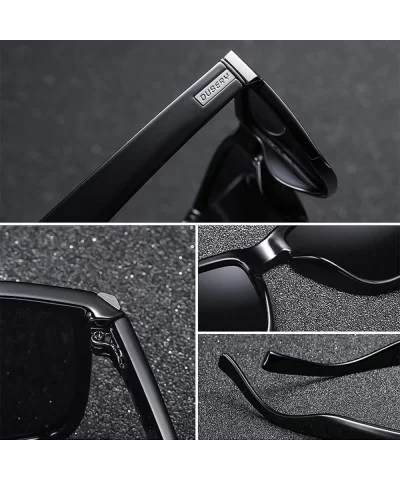 Sunglasses Men Women Polarized Square Frame Tortoise Sports UV400 With Sunglasses Case For Driving Outdoor Travel - CO18UDGZA...