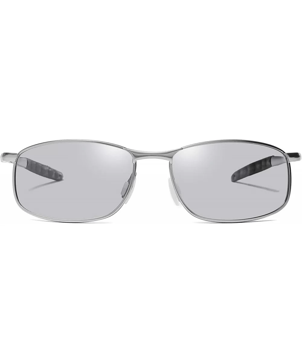 Polarized Sunglasses Driving Photosensitive Glasses Color changing sunglasses - Silver - CK18Q92Q2GH $29.42 Rectangular