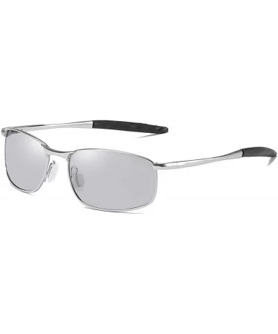 Polarized Sunglasses Driving Photosensitive Glasses Color changing sunglasses - Silver - CK18Q92Q2GH $29.42 Rectangular