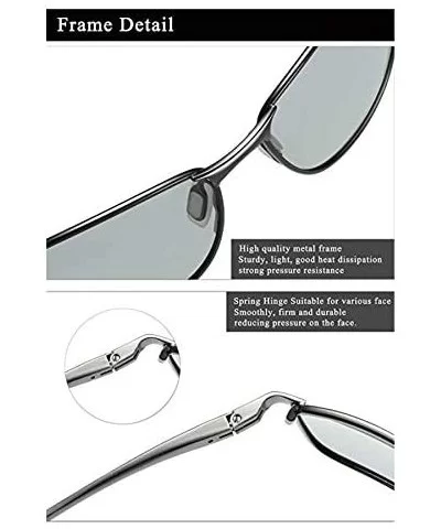 Polarized Sunglasses Driving Photosensitive Glasses Color changing sunglasses - Silver - CK18Q92Q2GH $29.42 Rectangular