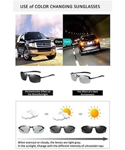 Polarized Sunglasses Driving Photosensitive Glasses Color changing sunglasses - Silver - CK18Q92Q2GH $29.42 Rectangular