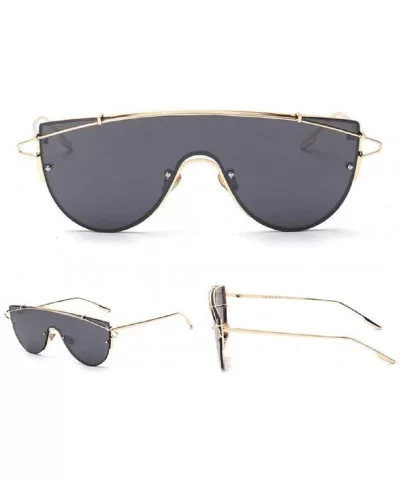Fashion Luxury Aviator Rimless Sunglasses Metal Frame - E - C118R6YW0ZA $10.31 Rimless