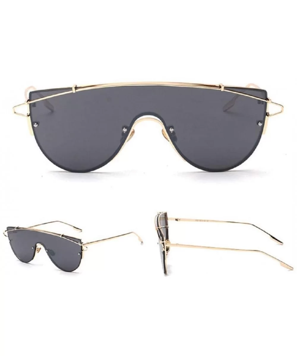 Fashion Luxury Aviator Rimless Sunglasses Metal Frame - E - C118R6YW0ZA $10.31 Rimless