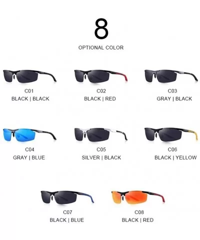 DESIGN Men Classic Aluminum Alloy Sunglasses HD Polarized Sunglasses C01 Black - C07 Blue - CM18XE9G7YG $24.60 Aviator