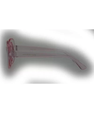 Womens Round Oval Glitter Lens Thick Plastic Mod Retro Sunglasses - Pink - C718H0Q8HS5 $12.92 Oval