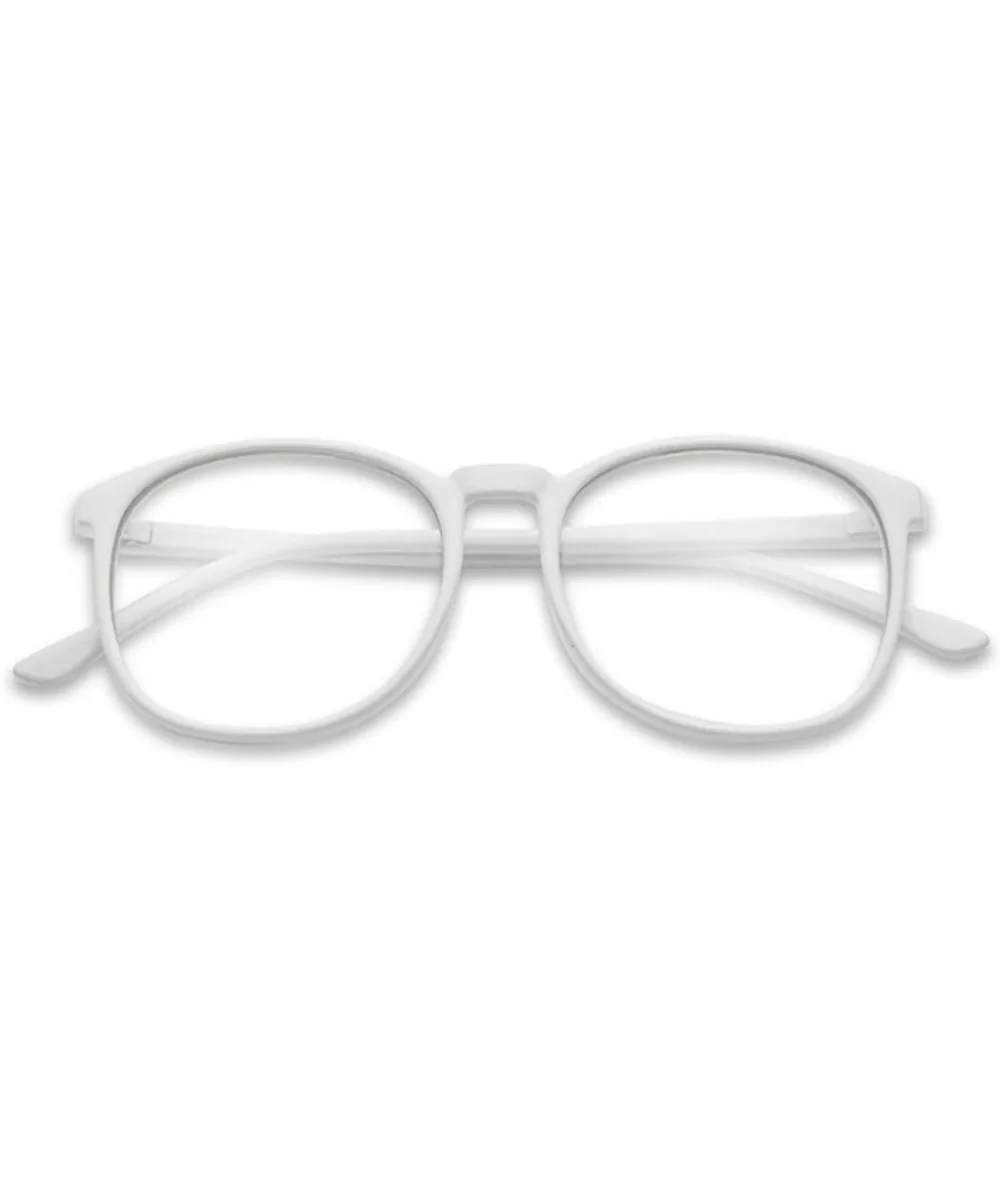 - Over Sized Round Thin Nerdy Fashion Clear Lens Aviator Eyewear Glasses (White (55mm) - Clear) - C1187I9X9U3 $17.22 Aviator