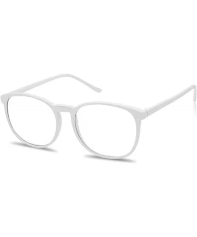 - Over Sized Round Thin Nerdy Fashion Clear Lens Aviator Eyewear Glasses (White (55mm) - Clear) - C1187I9X9U3 $17.22 Aviator