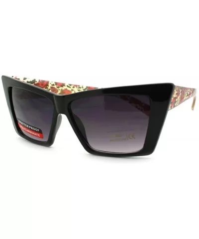 Women's Retro Fashion Sunglasses Rectangular Cateye Leopard - Red - C311PWB4M2L $13.09 Rectangular