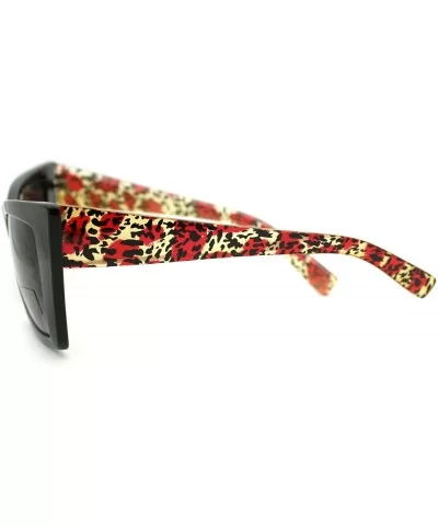 Women's Retro Fashion Sunglasses Rectangular Cateye Leopard - Red - C311PWB4M2L $13.09 Rectangular