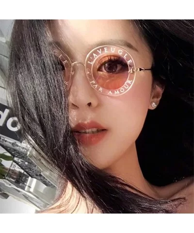 Retro Round Sunglasses English Letters Little Bee Sun Glasses Men Random Color - Black Yellow - C618XE0M8UY $12.99 Aviator