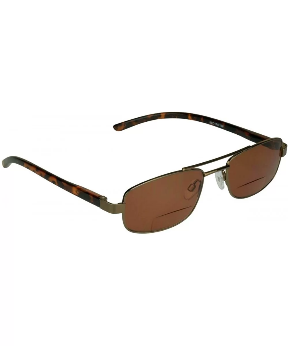 Square Aviator Bifocal Sunglasses with HD Blue Light Blocking- Grey or Amber Lenses. - Hd Lens With Bronze Frame - C51248P34P...