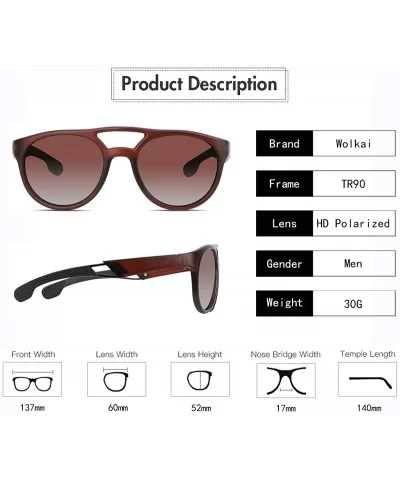 Polarized Sports Sunglasses for Men UV Protection TR90 Frame Retro Driving Fishing Sports Sun Glasses - Brown - C21948SNNS6 $...