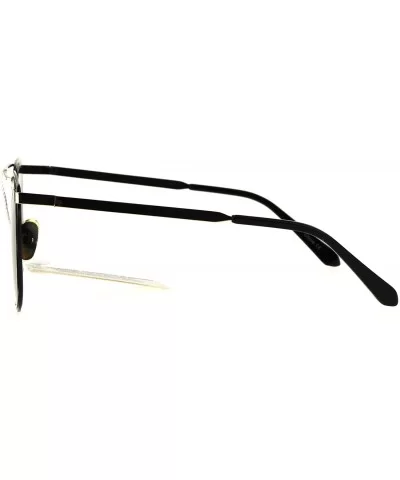 Metal Horn Rim Color Mirror Lens Retro Vintage Style Sunglasses - Black Gold - CB17YDDWZLG $17.82 Rectangular